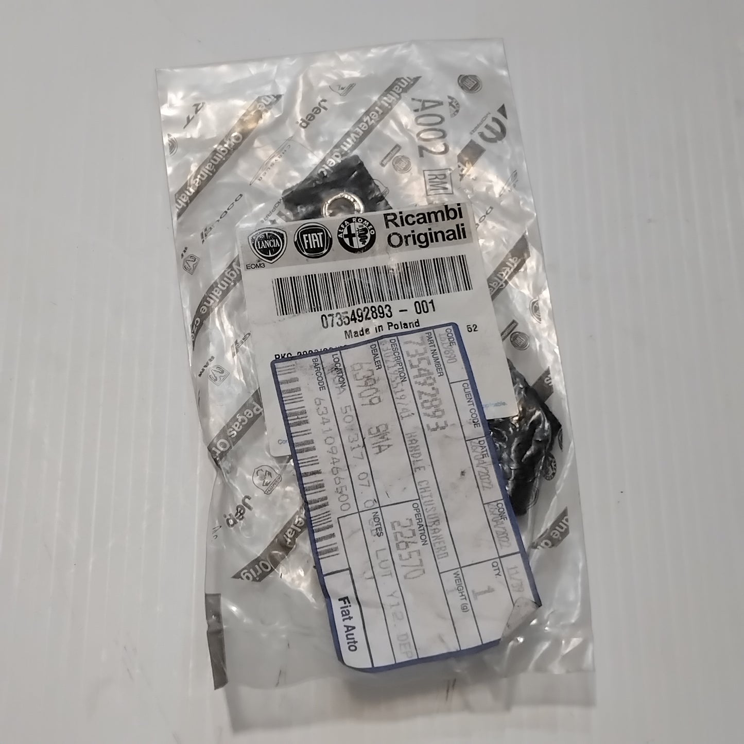 Genuine Interior Boot Handle / Tab - Fiat 500 / Panda | 735492893