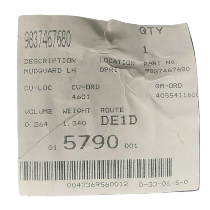 Genuine Peugeot Wheel Arch Liner | 9837467680