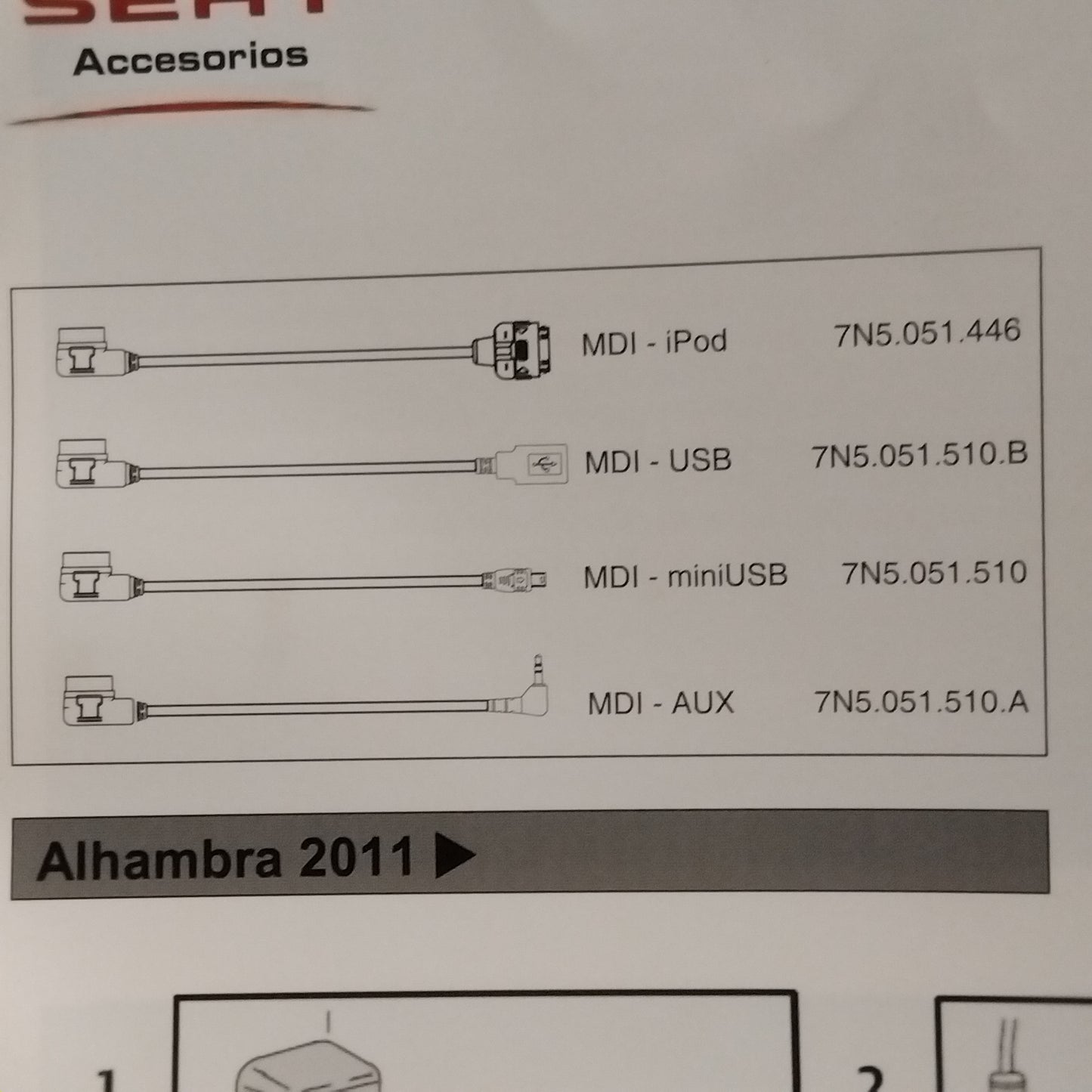 Genuine Multimedia MDI - AUX Cable - Seat Alhambra 2011- | 7N5051510A