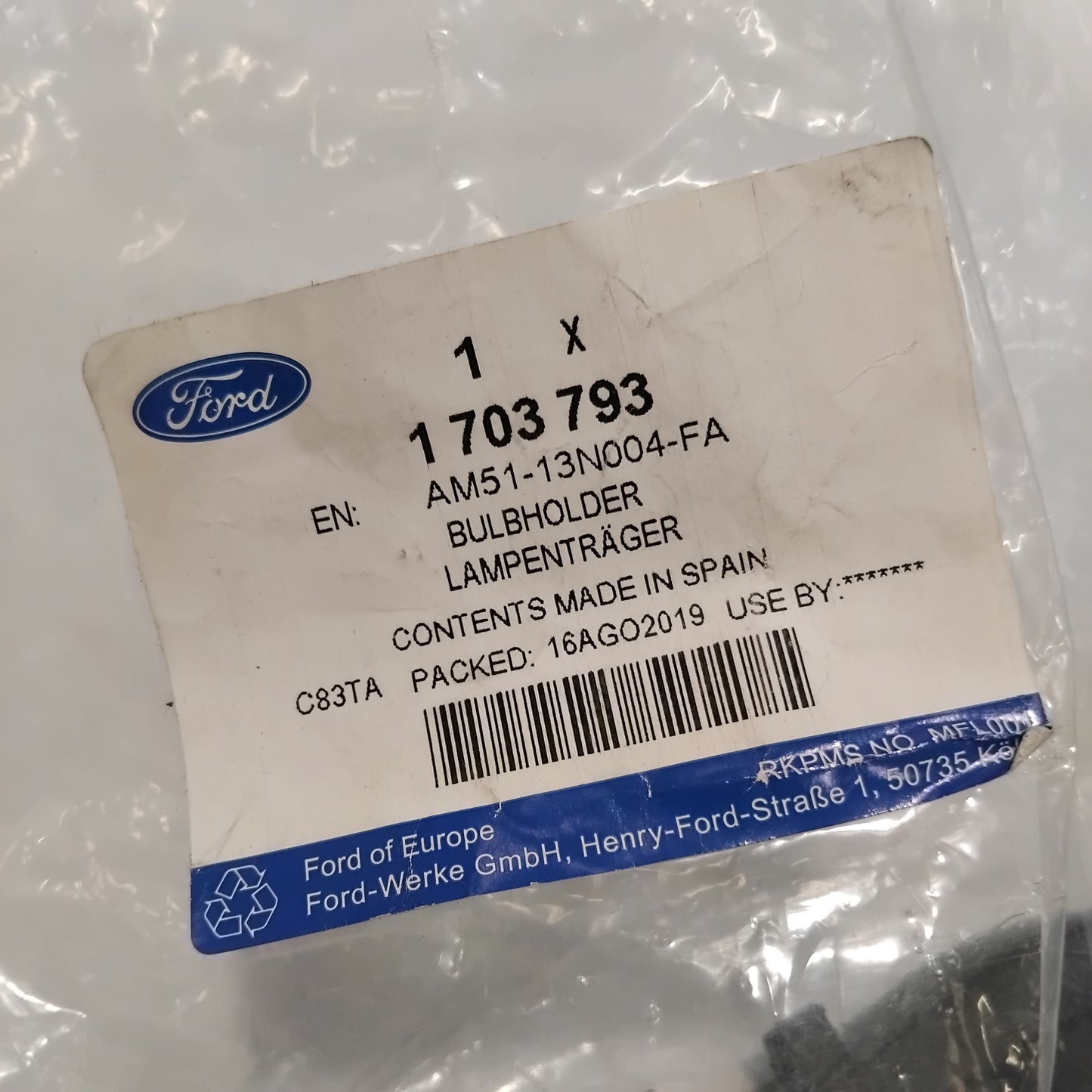 Genuine Rear Left Lamp Bulb Holder - Ford Focus C-Max 2010-2015 | 1703793