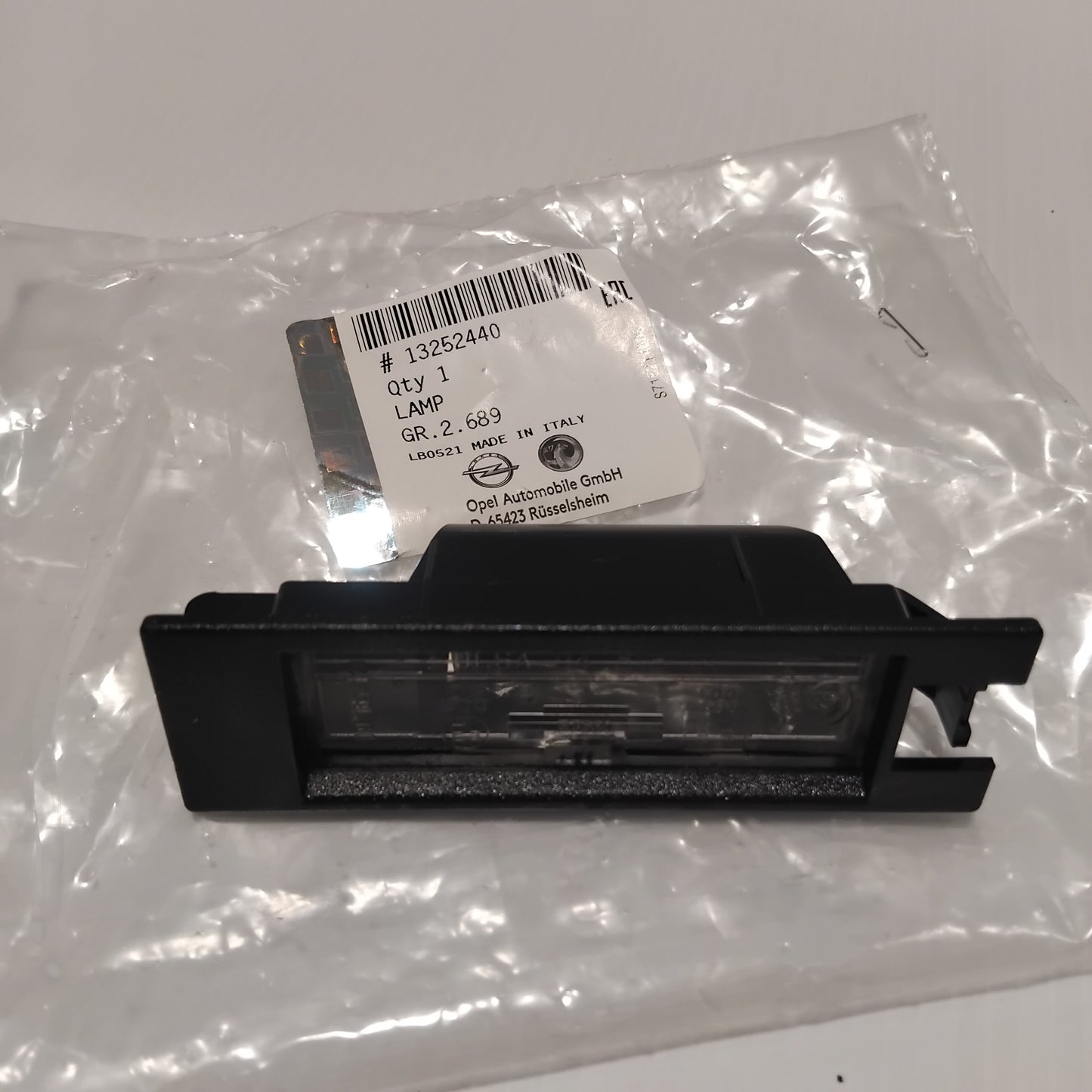Genuine Vauxhall License Plate Lamp | 13252440