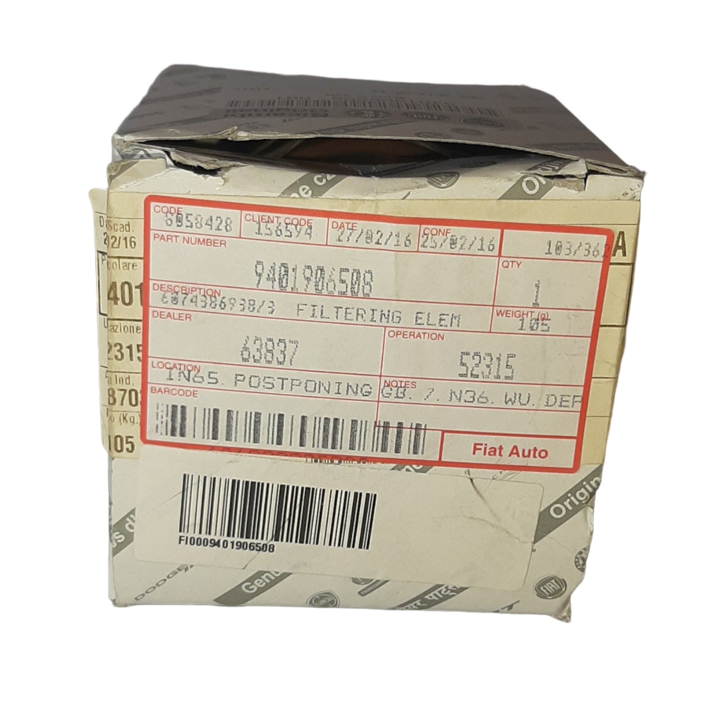 Genuine Fiat Filtering Element | 9401906508