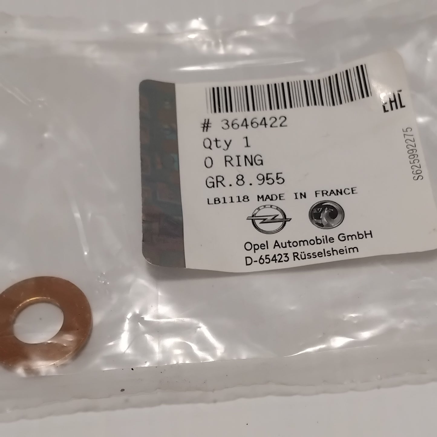 Genuine Vauxhall Drn Plug Gasket | 3646422