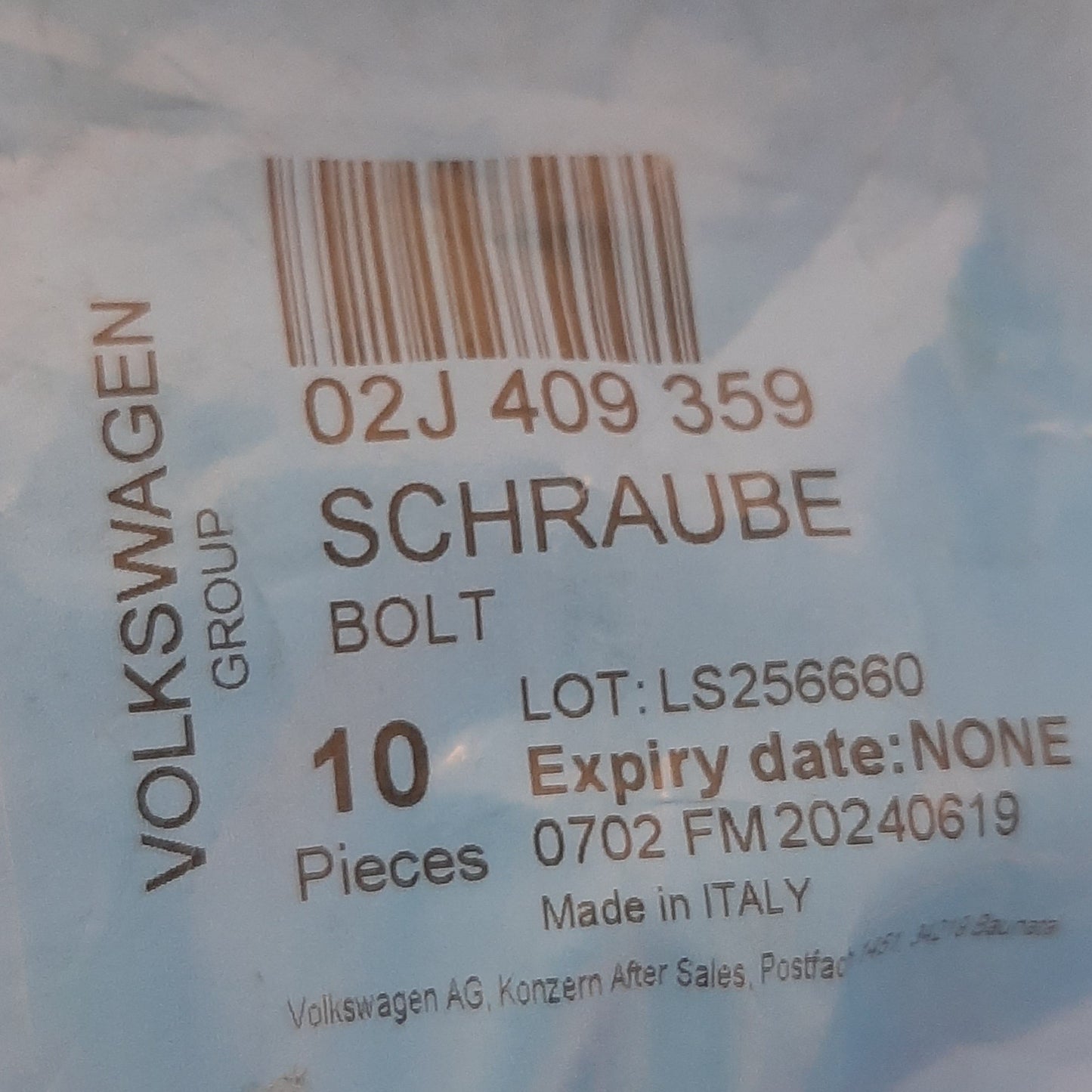 Genuine SEAT Bolt | 02J409359