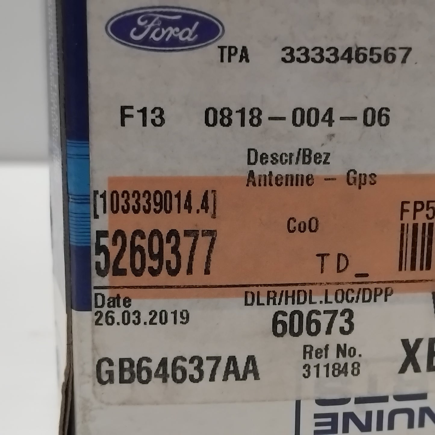 Genuine Ford Aerial Assy - Gps | 5269377