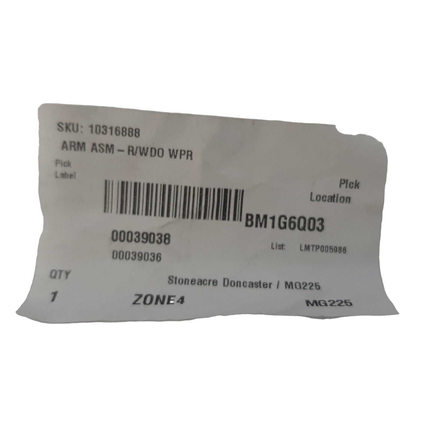 Genuine MG Arm Rear Window Wiper Blade| 10316888