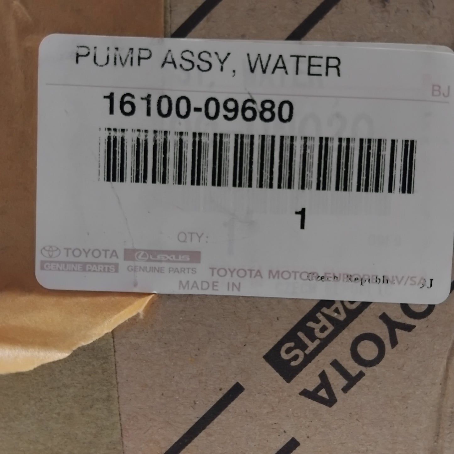 Genuine Toyota Pump Assy, Water | 16100-09680
