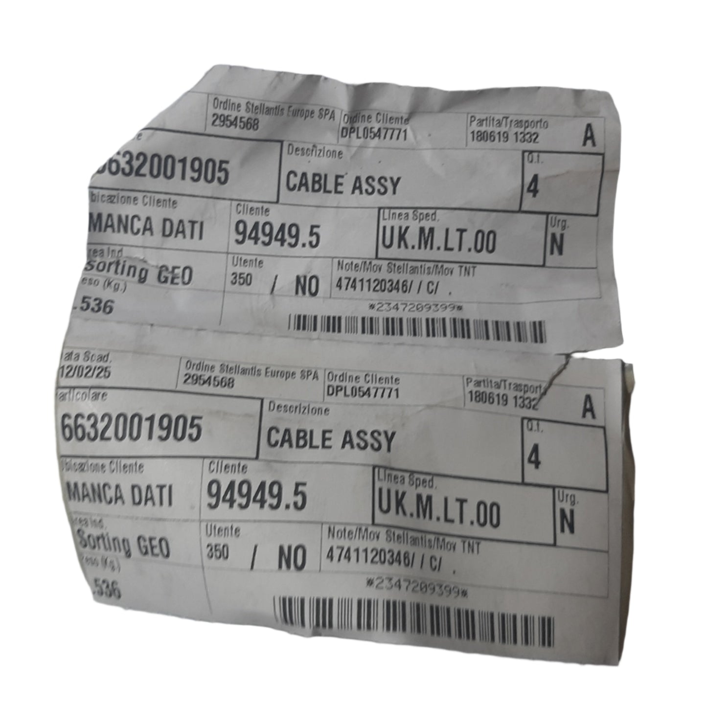 Genuine Fiat Cable Assy | 6632001905