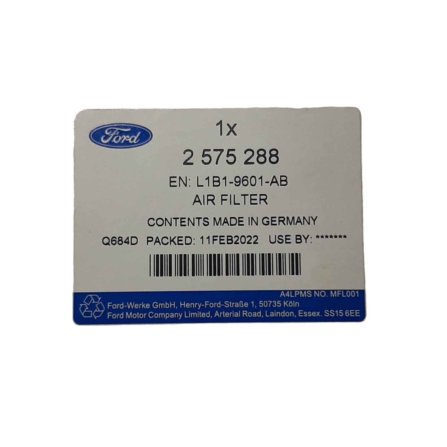 Genuine Ford Element Assy - Air Cleaner | 2575288