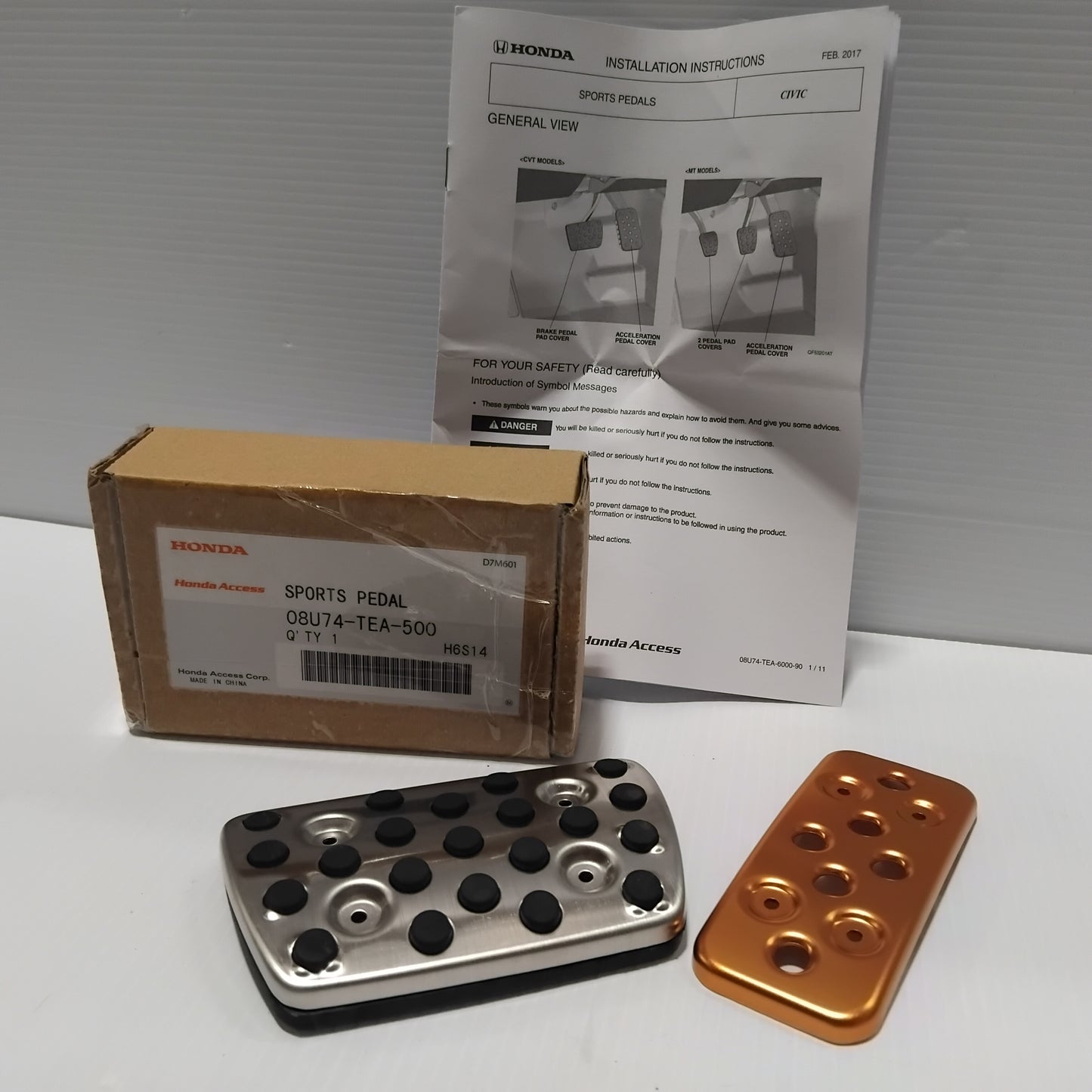 Genuine Sports Pedals - Honda Civic Auto 2017-2019 | 08U74TEA500