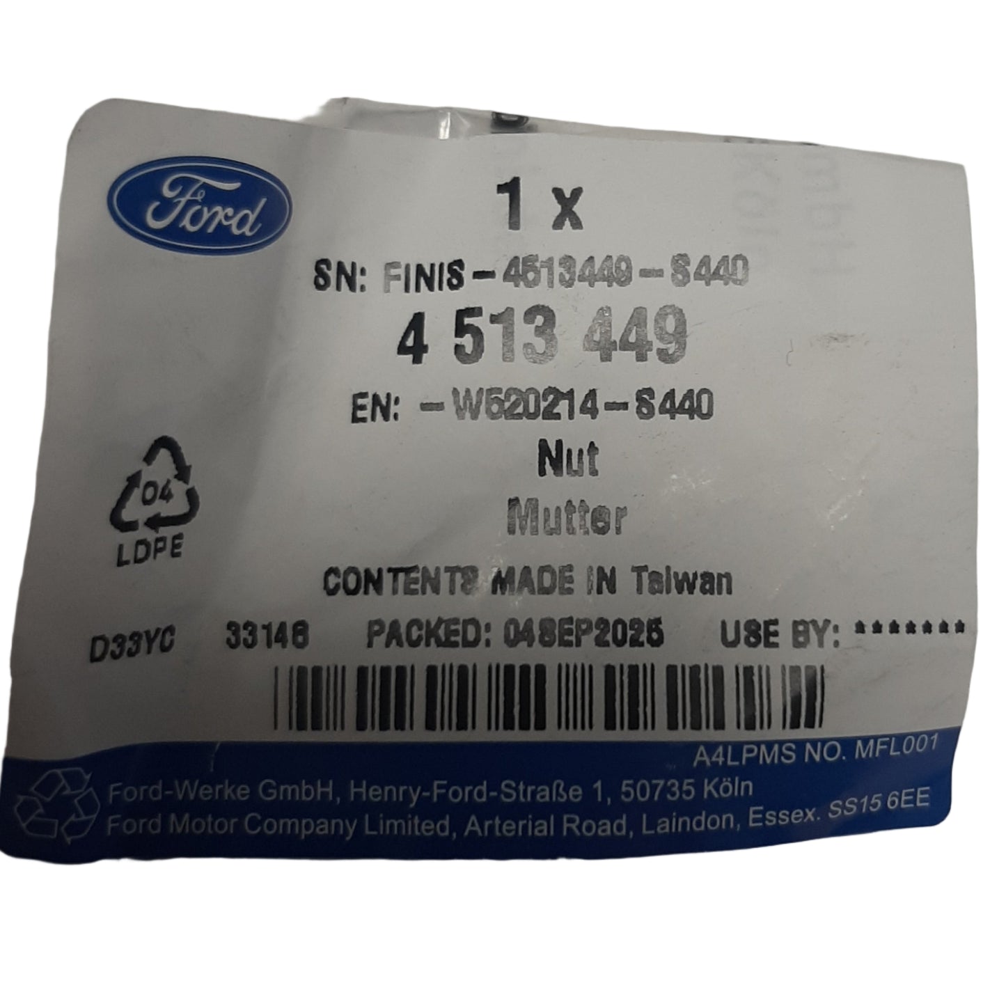 Genuine M12 Nut - Ford Fiesta / Focus / KA / Mondeo | 4513449