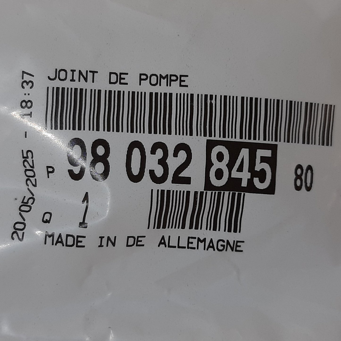 Genuine Peugeot Injection Pump Gasket | 9803284580