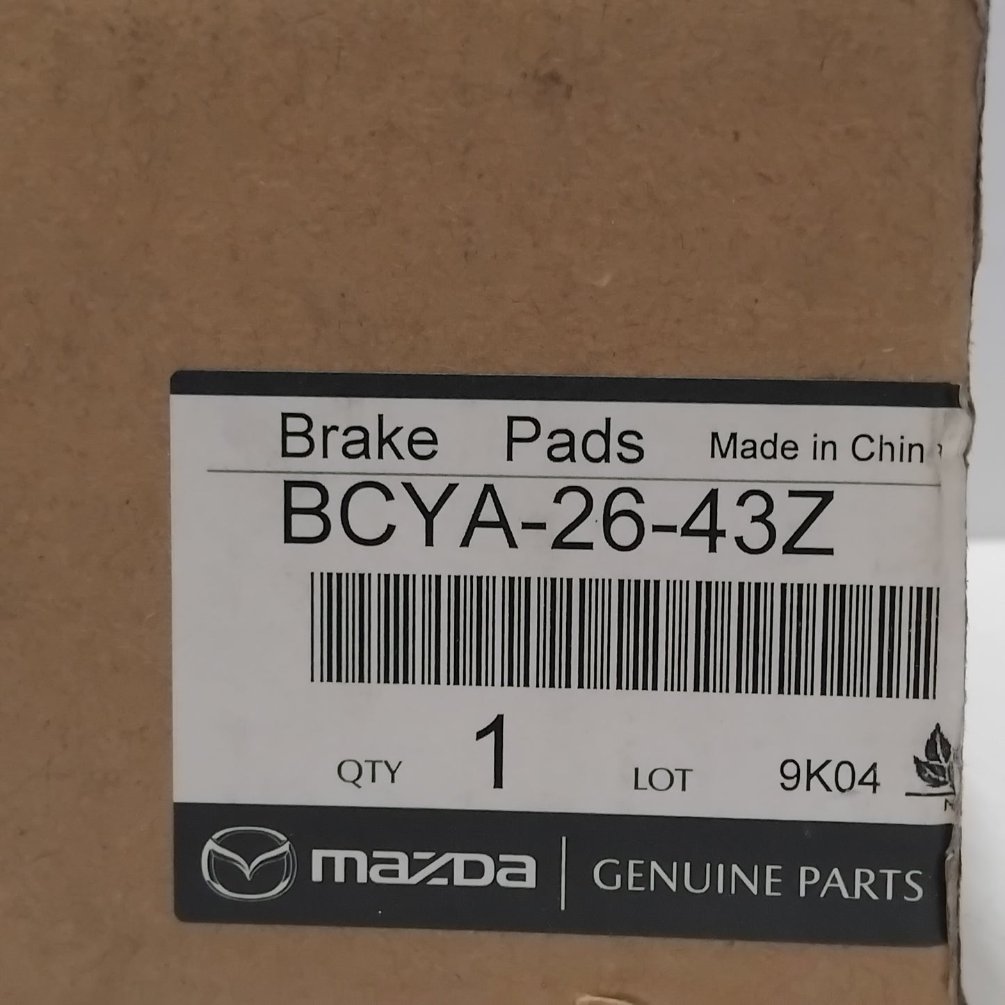 Genuine Mazda Pad Set,Rr Cali | BCYA2643Z