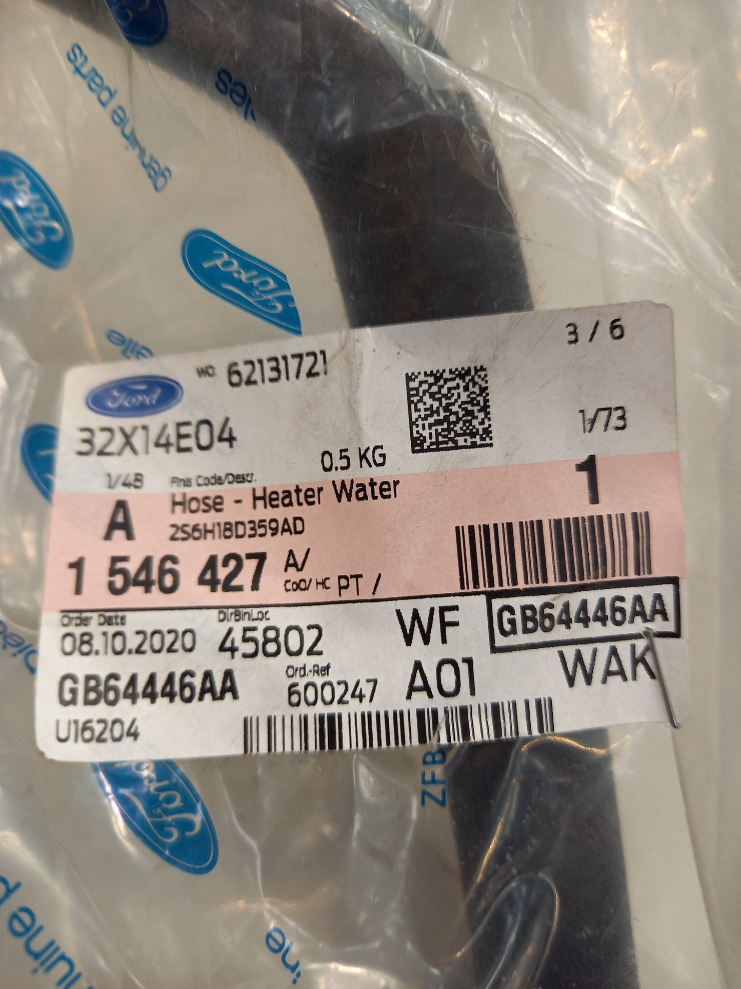 Genuine Ford Hose - Heater Water | 1546427
