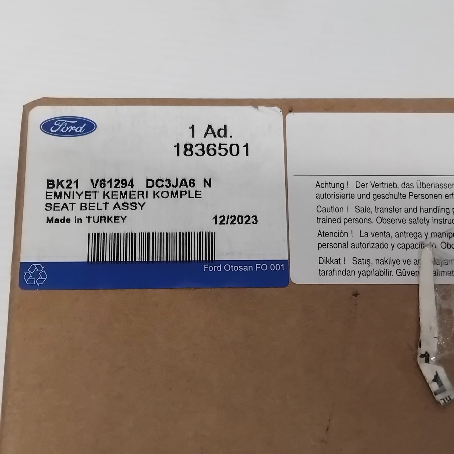 Genuine Ford Seat Belt Assy | 1836501