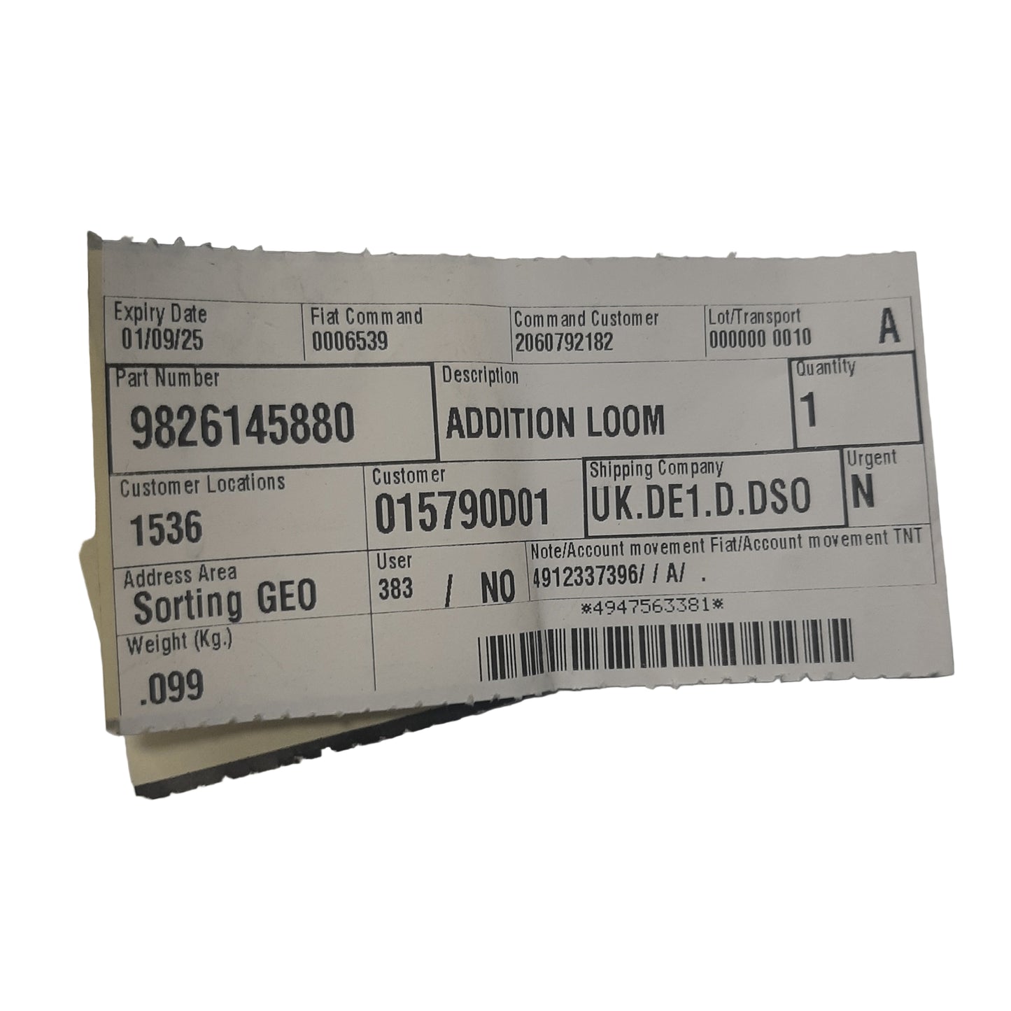 Genuine Peugeot Addition Loom | 9826145880