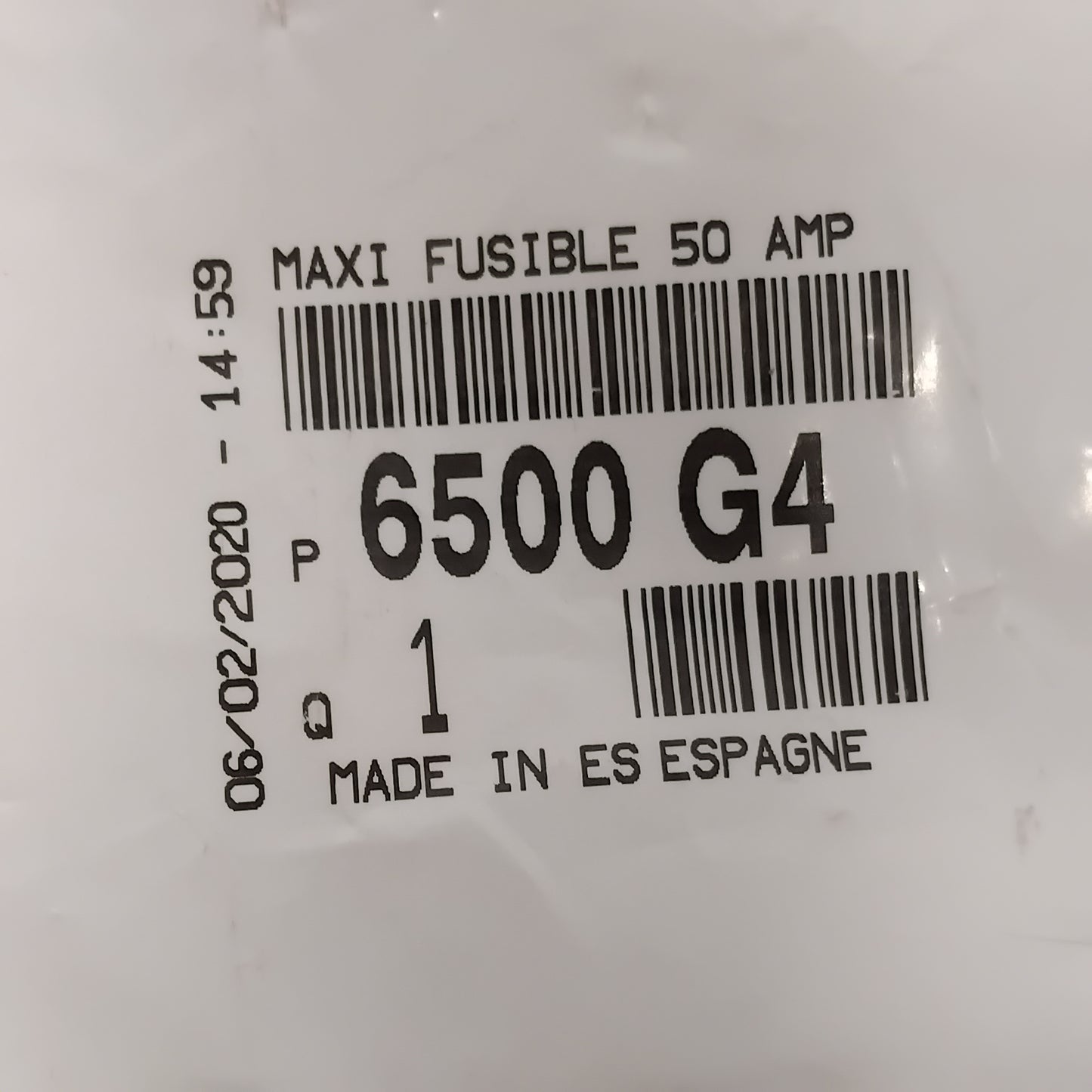 1x Genuine 50 AMP Fuse - Citroen / Peugeot | 6500G4