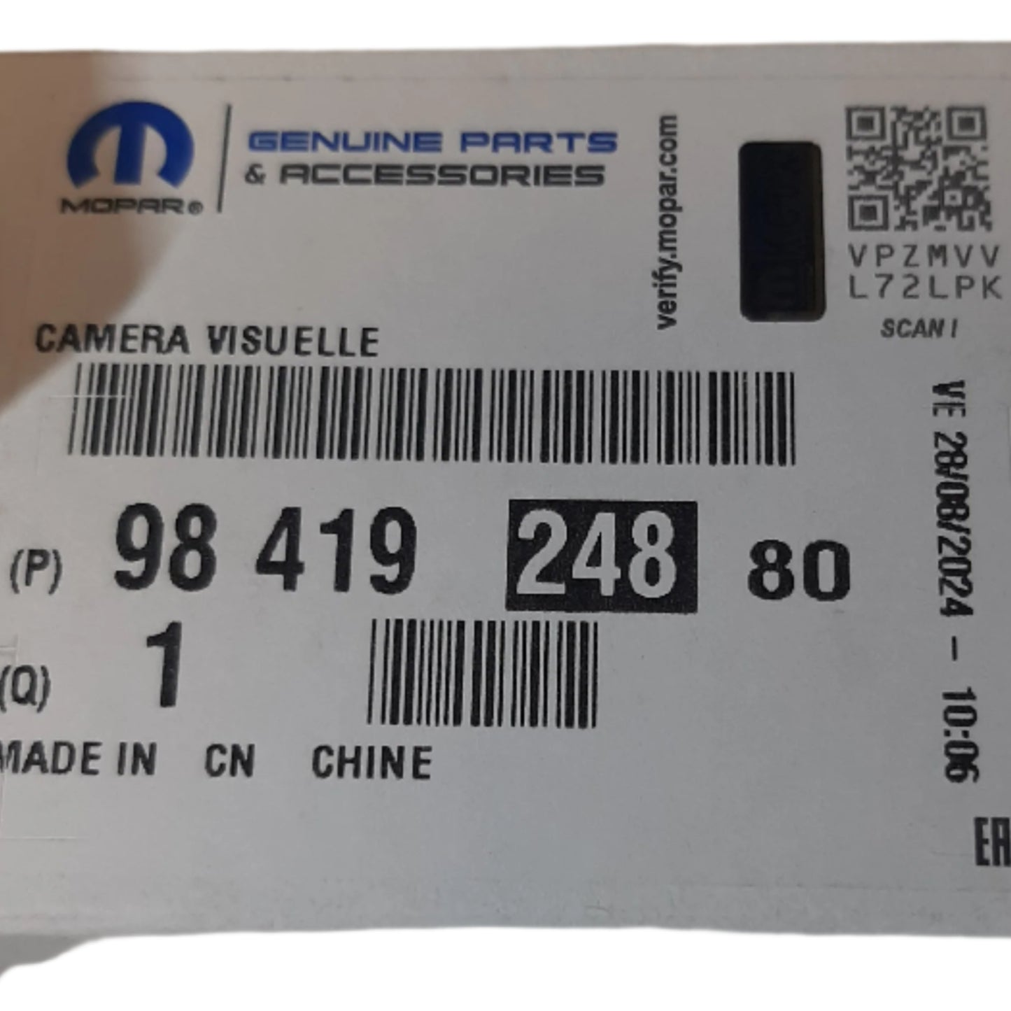 Genuine Peugeot Visual Camera | 9841924880