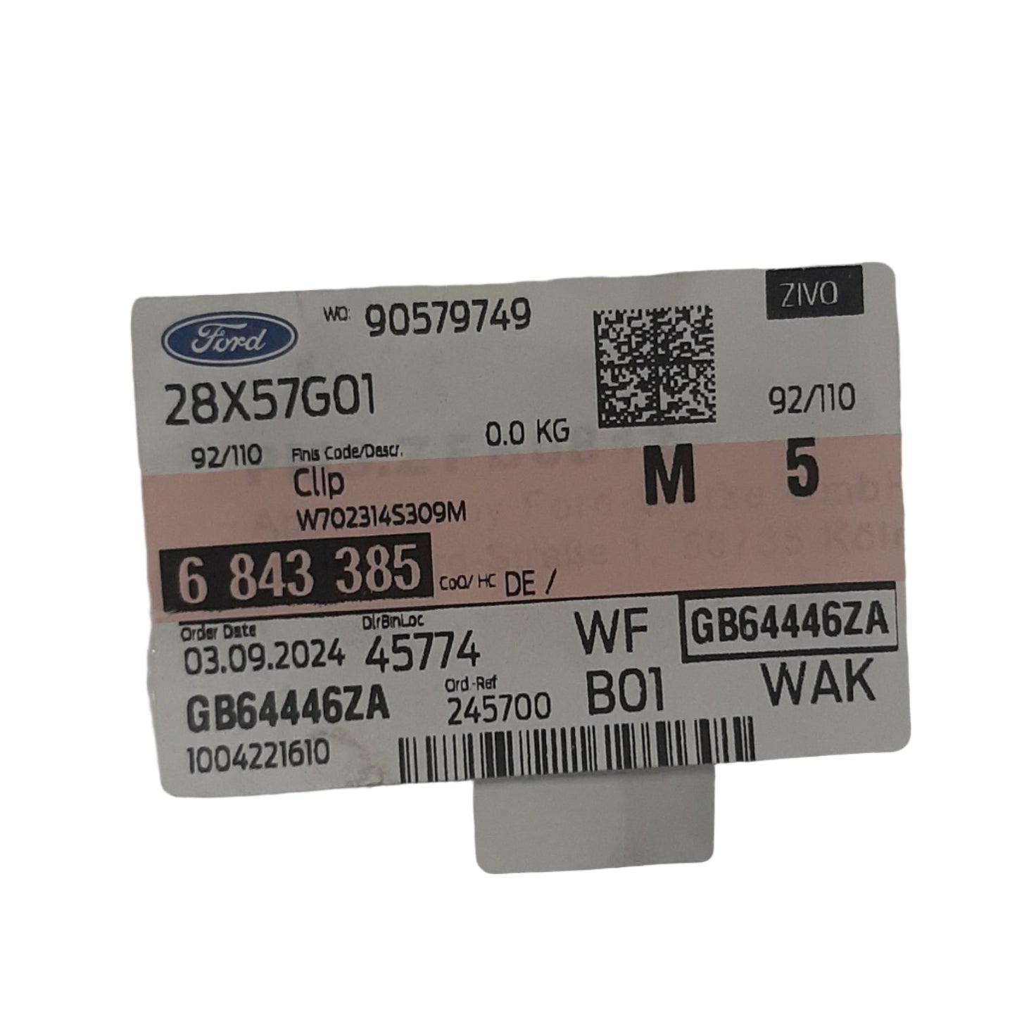 Genuine Ford Clip | 6843385
