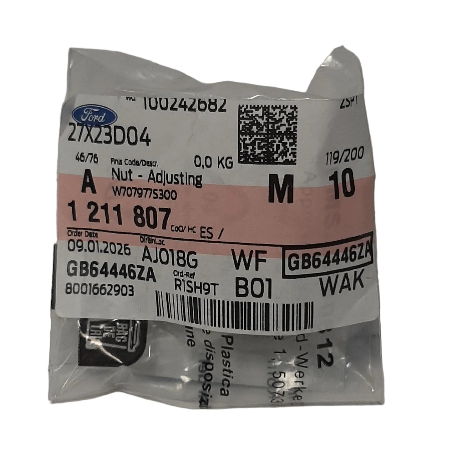 Genuine Ford Nut - Adjusting | 1211807