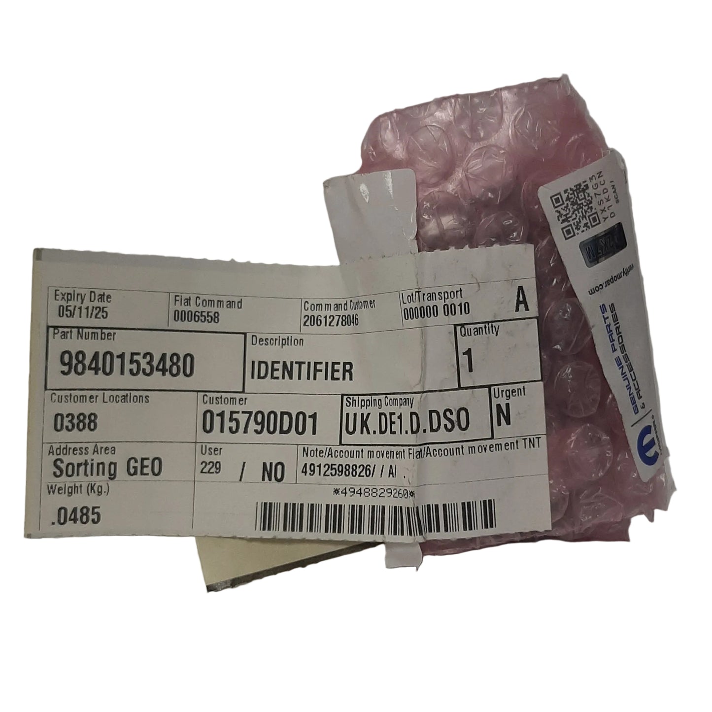 Genuine Peugeot Identifier | 9840153480