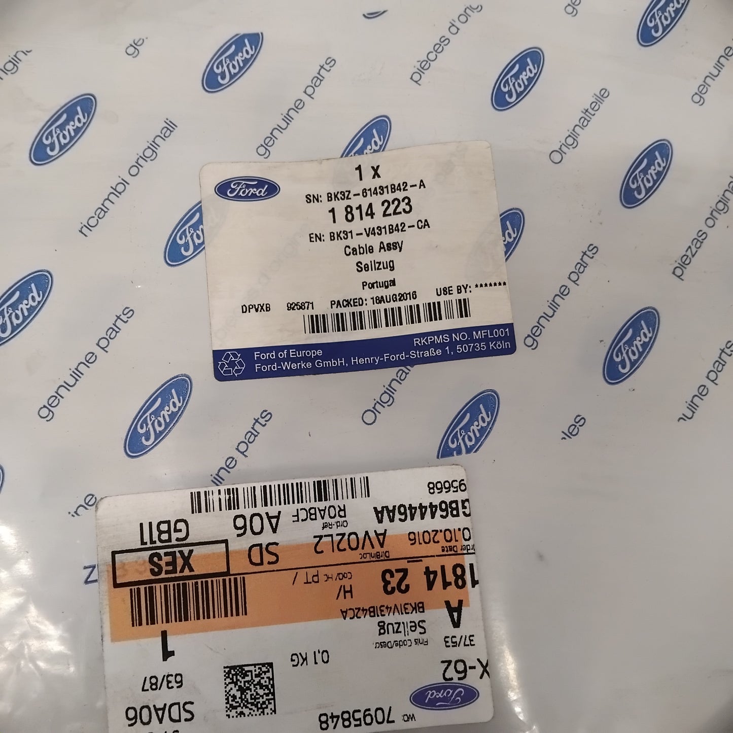 Genuine Back Door Upper Left Lock Cable - Ford Transit 2014- | 1814223