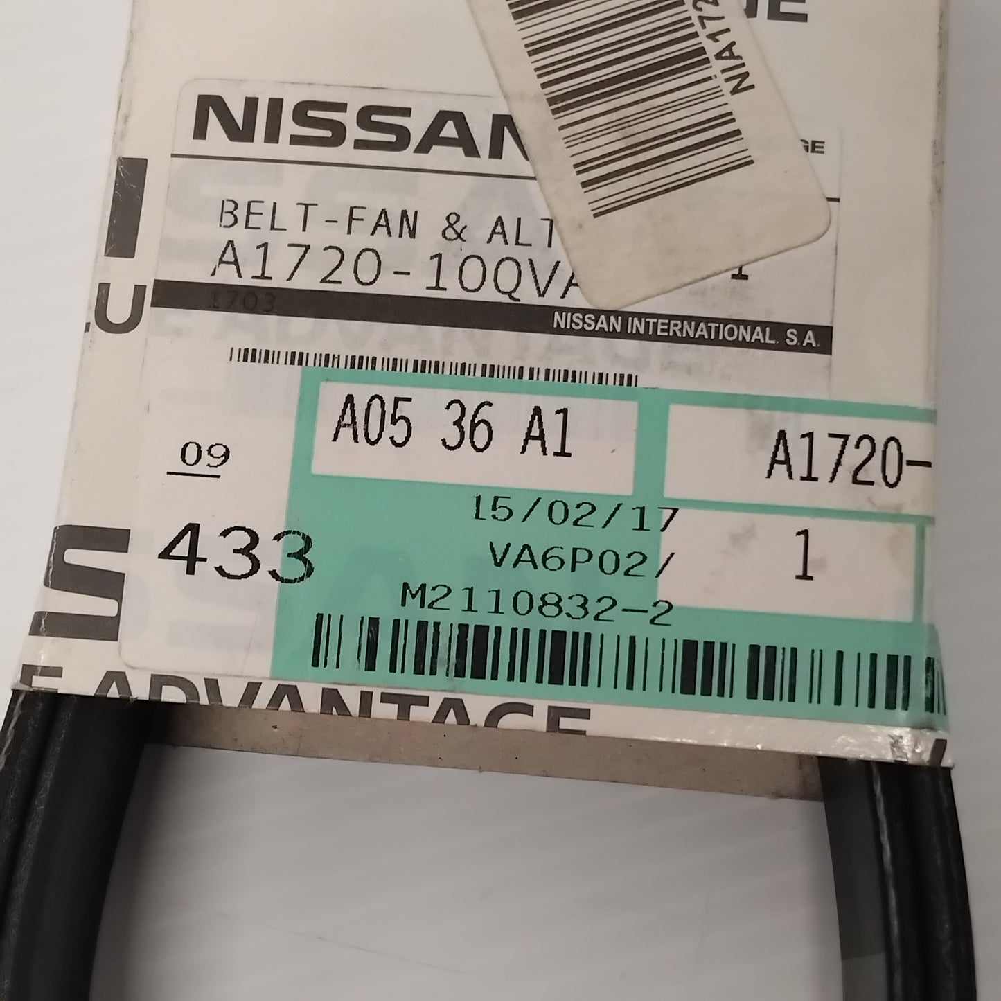 Genuine Fan Belt - Nissan Juke / Pulsar / Quashqai 2014-2018 | A172010QVA