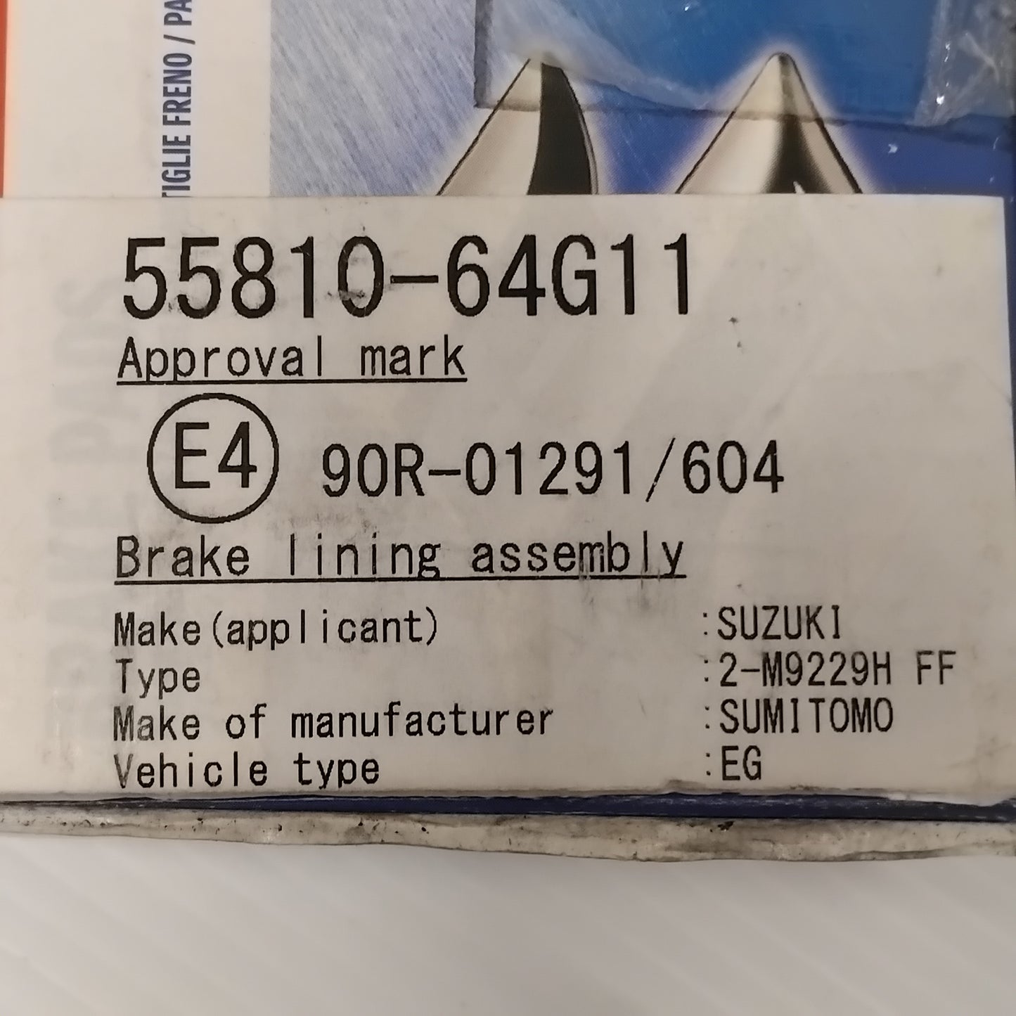 Genuine Suzuki Pad Set Disc Brake | 55810-64G11-000