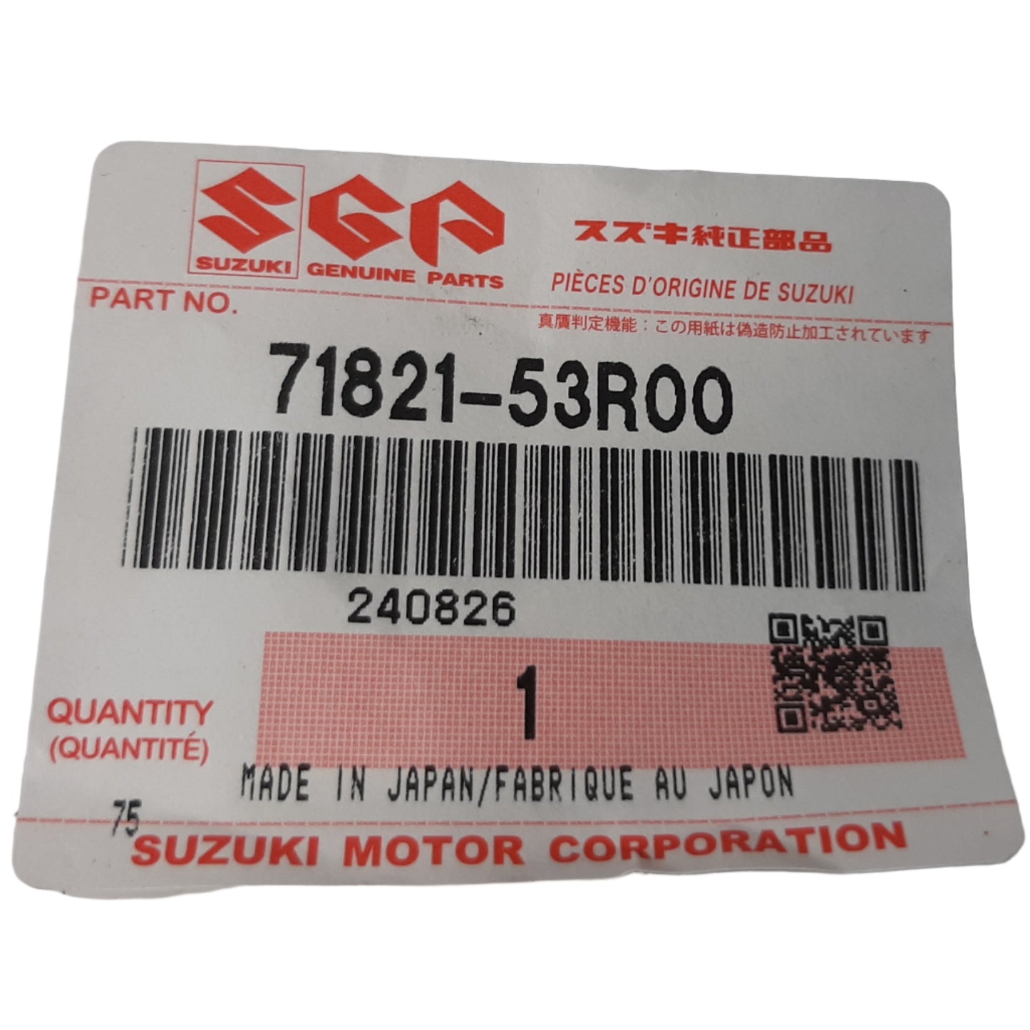 Genuine Suzuki Holder, Rear Bumper A2L2 | 71821-53R00-000