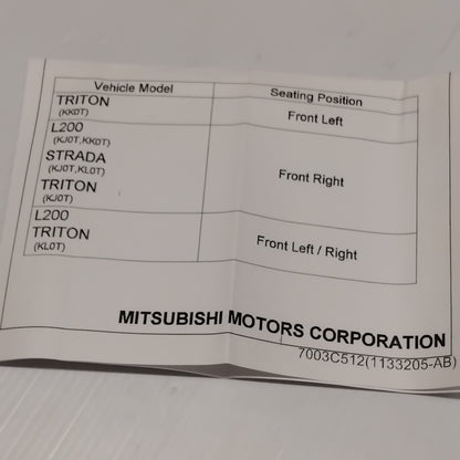 Genuine Mitsubishi Seat Belt,Fr Seat,Inr Rh | 7000F625XA