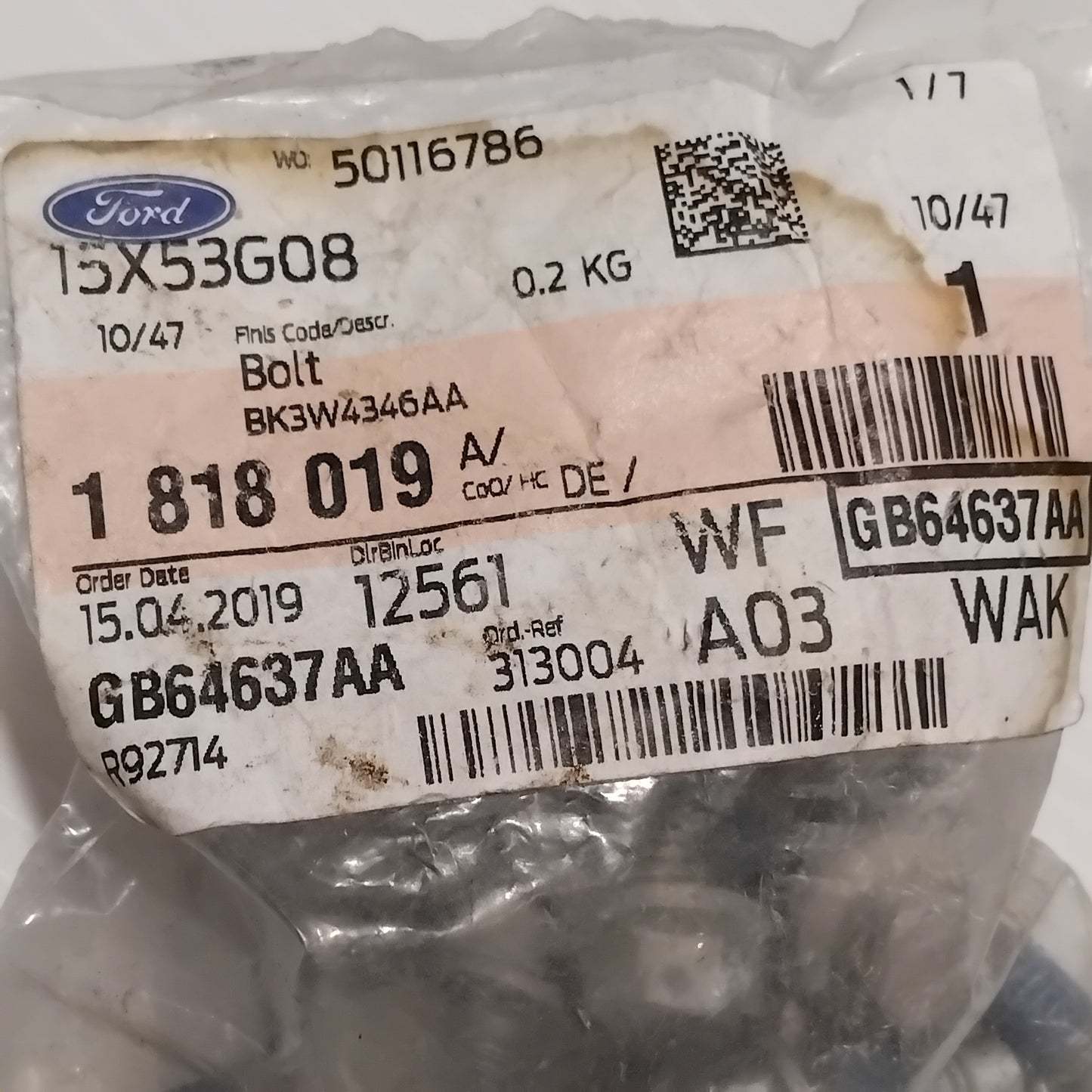 Genuine Ford Bolt | 1818019