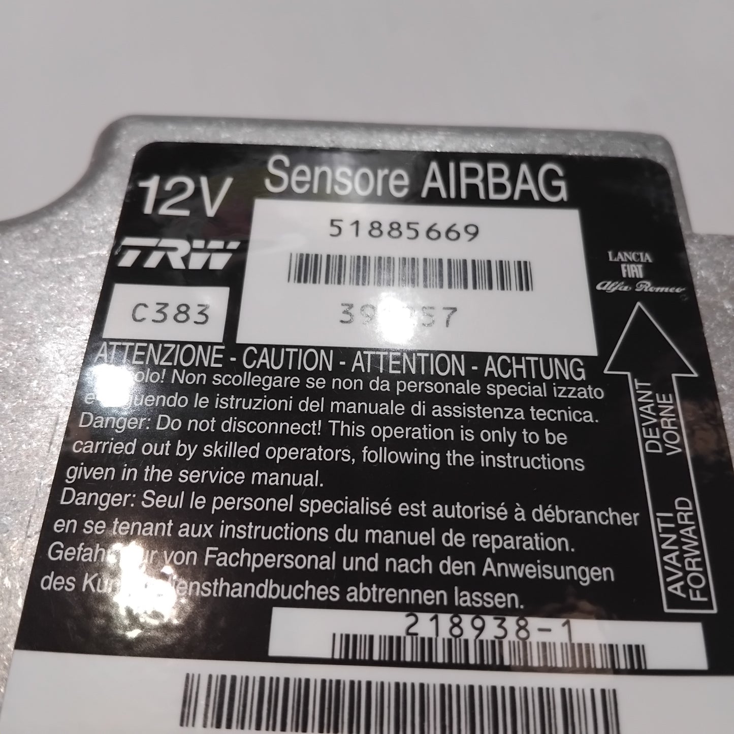 Genuine Air Bag ECU - Fiat Panda 2009-2011 | 51885669