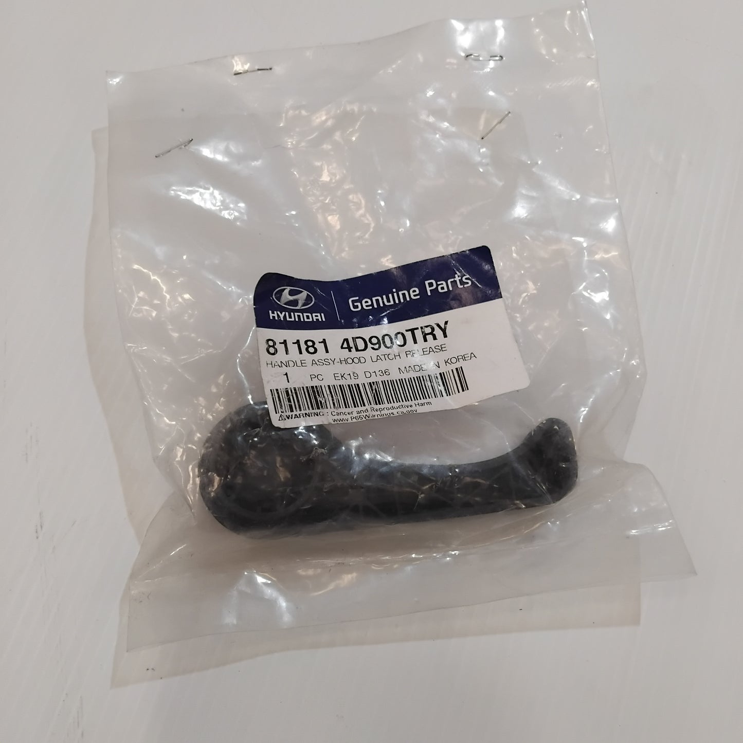 Genuine Hyundai Handle Assy-Hood Lat | 811814D900TRY