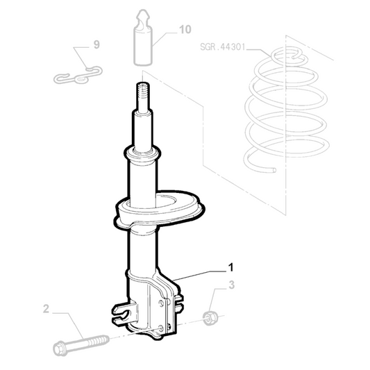 Genuine Front Shock Absorber Strut - Fiat Punto 1999-2010 | 50711334