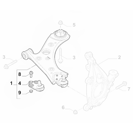 Genuine Left Wishbone - Fiat 500X / Jeep Compass | 51961341