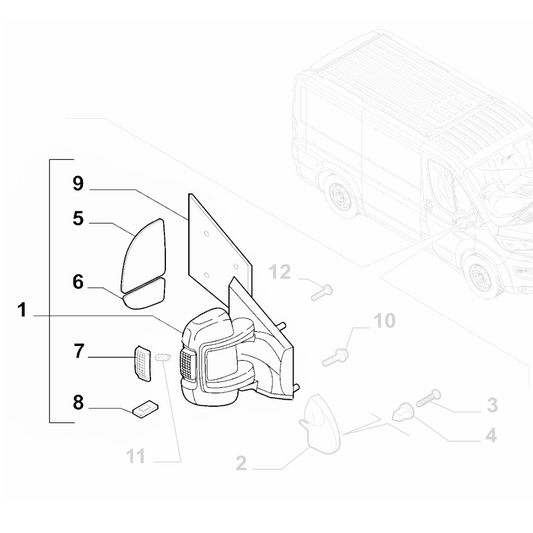 Genuine Right Wing Mirror - Fiat Ducato 2014- | 735773347