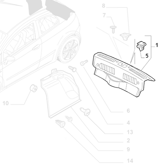 Genuine Interior Boot Trim - Fiat Punto 2005-2018 | 735480131