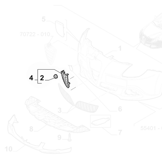 Genuine Right Fog Lamp Trim - Alfa Romeo Giulietta 2013-2016 | 156105337