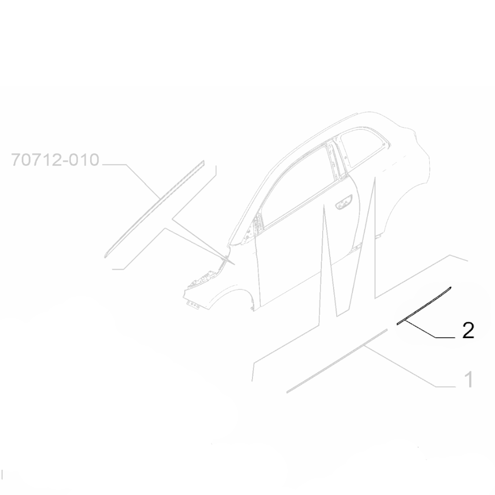 Genuine Rear Right Quarter Moulding - Fiat EV 500 2020- | 52138999