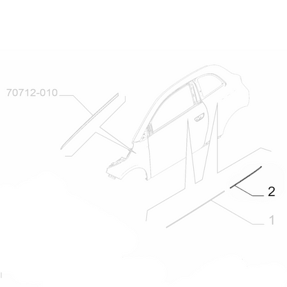 Genuine Rear Right Quarter Moulding - Fiat EV 500 2020- | 52138999