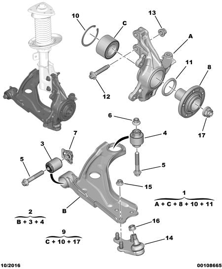Genuine Peugeot 308 2008-2013 Front O/S Hub | 364796