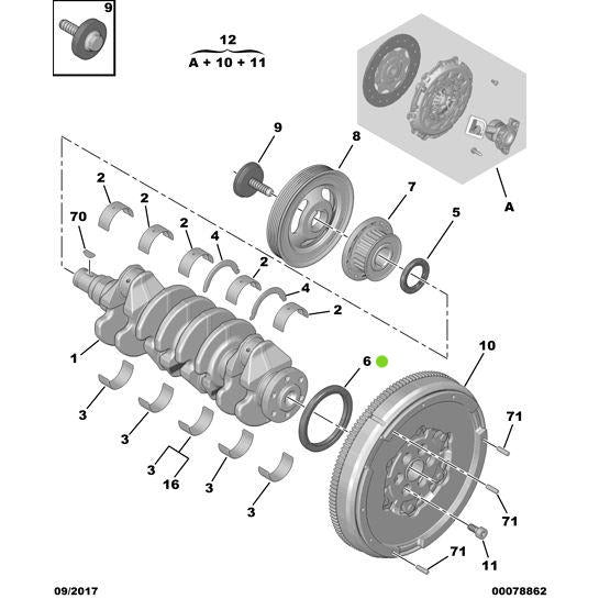 Genuine Peugeot Crankshaft Seal - Citroen Ds4 2010-2021 Diesel | 012749 | 012749