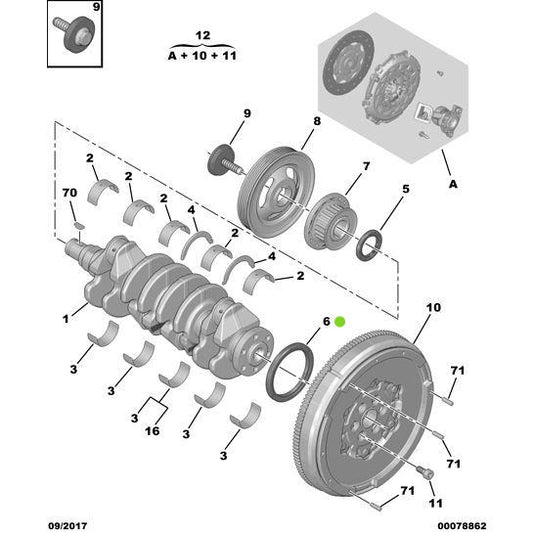 Genuine Peugeot Crankshaft Seal - Citroen Ds4 2010-2021 Diesel | 012749 | 012749