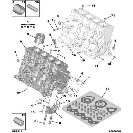 Cylinder-Block Core-Plug - Citroen C-Crosser 2007-2012 Diesel | 016376