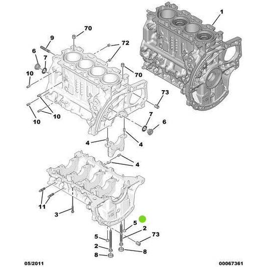 Genuine Peugeot Cylinder-Block Core-Plug - Citroen Dispatch 2007-2011 Diesel | 023407 | 023407