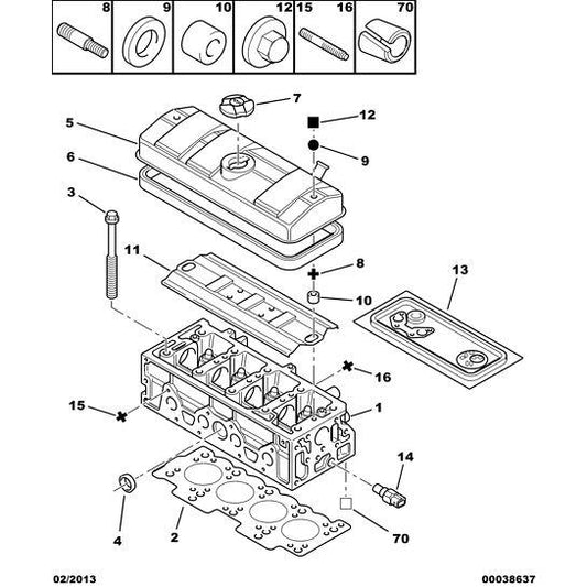 Cylinder Head Cover Stud - Citroen Berlingo 2008-2012 Petrol | 025060