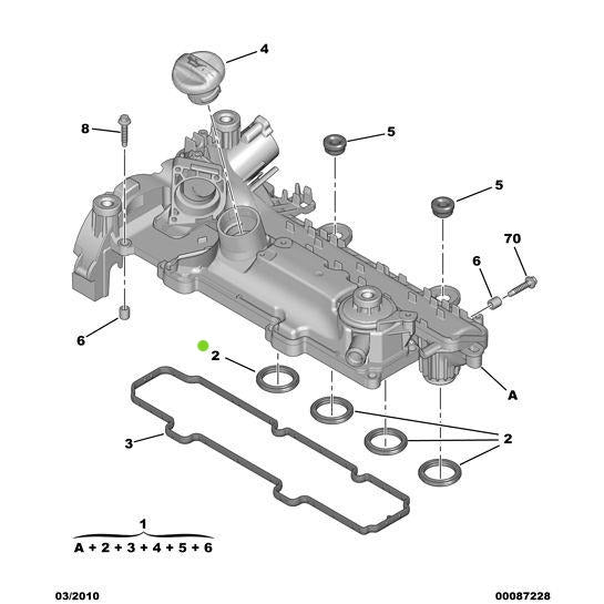 Genuine Air Distributor Seal - Citroen C2 2007-2009 | 0348T8