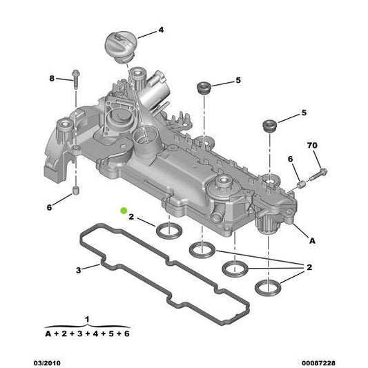 Genuine Air Distributor Seal - Citroen C2 2007-2009 | 0348T8