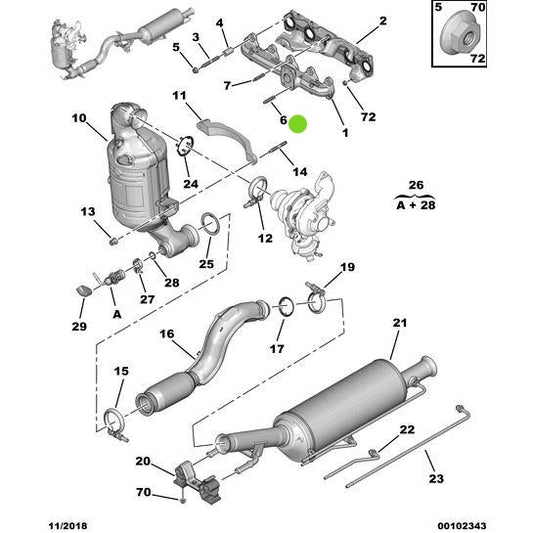 Genuine Support Stud - Citroen Dispatch 2016-2020 Diesel Turbo | 037663