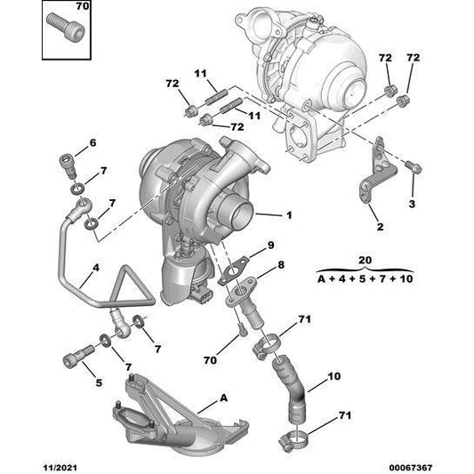 Genuine Peugeot Citroen C5 2004-2008 Diesel Turbo Oil Return Pipe | 038127